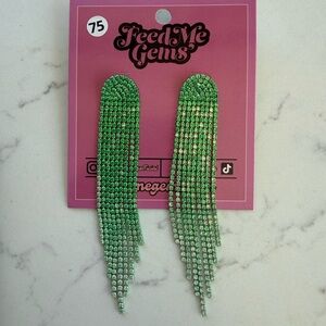 Feed Me Gems Green Siren Ombre Baby Jumbos Earrings